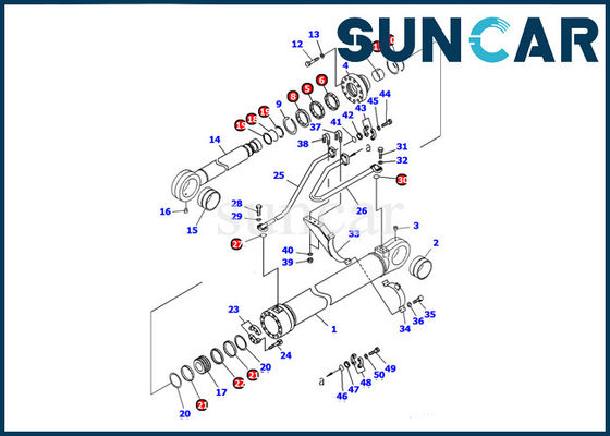 707-98-77210 KOMATSU pc1100-6 van de de Cilinderdienst van de Graafwerktuigemmer de reparatieuitrustingen van Kit Oil Seal