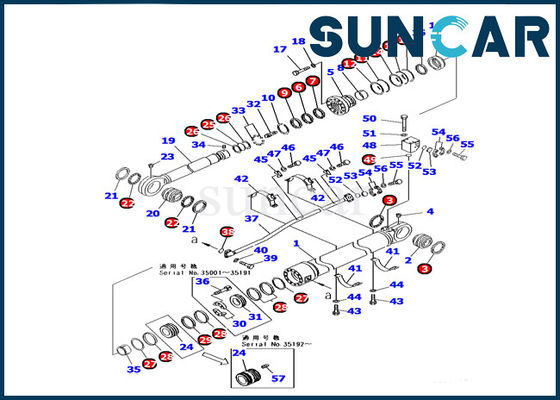 707-98-85310 Hydraulische de Verbindingsreparatie Kit Fits pc1250-8 het Graafwerktuig Machinery van de wapencilinder van KOMATSU