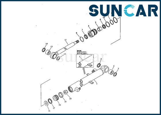 Pc05-5 KOMATSU 707-00-50630 Delen van de Verbindingskit oil resistance cylinder replacement van de Emmercilinder