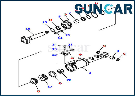 707-99-52160 Uitrusting 7079952160 van de schuine standdienst van de de Cilinderverbinding van KOMATSU de Bulldozers van Kit Fits D61EX-15