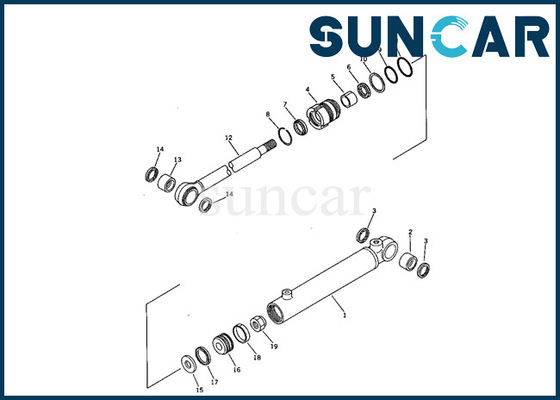 707-00-50640 de Dienst Kit Komatsu pc05-5 Reparatieverbinding Kit For Mini Excavator van de schommelingscilinder