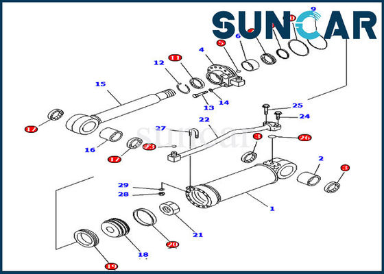 707-99-52170 schulpzaag die de Modellen van Kit Komatsu Cylinder Seal Repair verzegelen Kit Fits D65EX-15E0