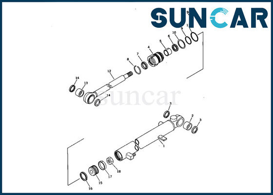 707-00-50670 wapencilinder die Kit Komatsu pc05-6 Verbindingsreparatie Kit Mini Excavator Replacement verzegelen