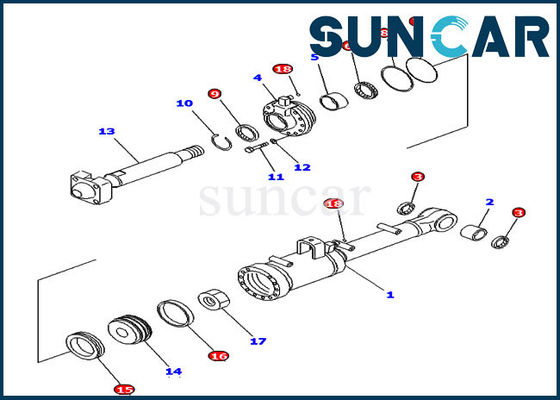 707-98-52210 schuine standcilinder die van de de Schuine standbulldozer van Kit Komatsu D65E-12 D65P-12 de Vervangingsuitrustingen verzegelen