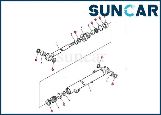 878000378 KOMATSU die Kit Oil Resistance pc07-2 verzegelen van de Reparatieuitrustingen van de Emmercilinder de Uitrusting van de de machinespakking