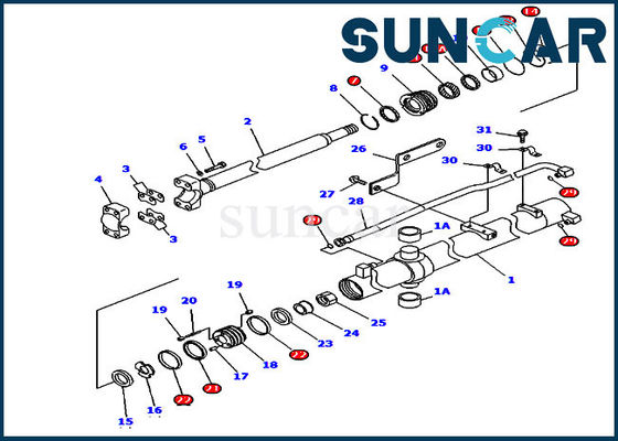 707-99-36150 van de Hydraulische Dienstkit komatsu D85EX-15 van de bladlift van de de Cilinderreparatie de Verbindingsuitrustingen