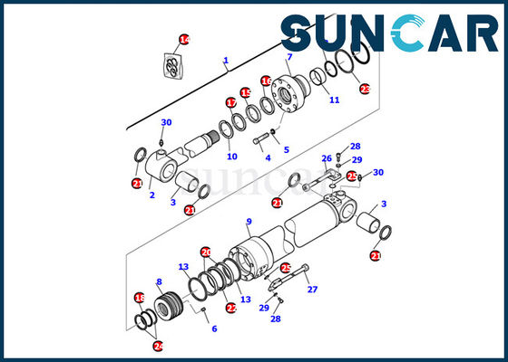 707-99-27650 van het Graafwerktuigbucket cylinder seal van KOMATSU Uitrusting pc110r-1 pc95r-2 Binnenuitrusting van de Reparatiepakking