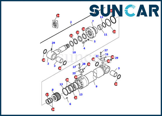 707-99-35300 van de de Cilinderverbinding van de boomschommeling van de de reparatieolie van Kit Komatsu Excavator Inner de Uitrusting van de de Verbindingsdienst