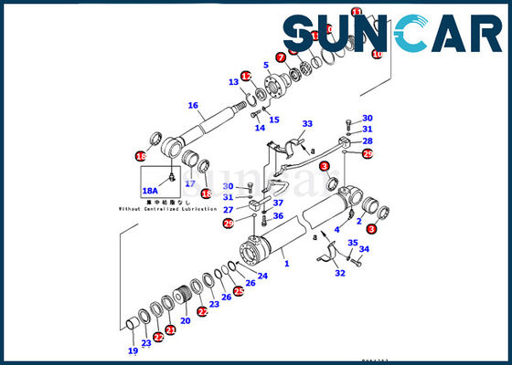707-99-37230 de Dienstuitrusting pc120-6 Graafwerktuig Boom Cylinder Seal Kit Resistance To High Pressure van KOMATSU