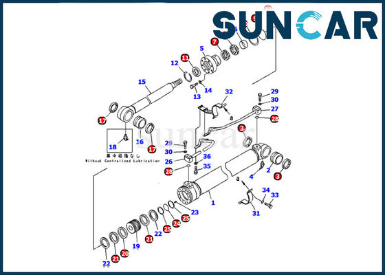 Van de de Boomcilinder van KOMATSU 707-99-37300 de Verbinding Kit Fits Excavator Machinery pc130-7 van de de Dienstbinnenstee gedeelten Uitrusting