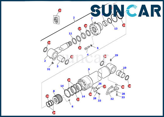 707-99-41300 hydraulische Verbindingen pc110r-1 Graafwerktuig van de Verbindingskit gasket kits for komatsu van de Bladcilinder