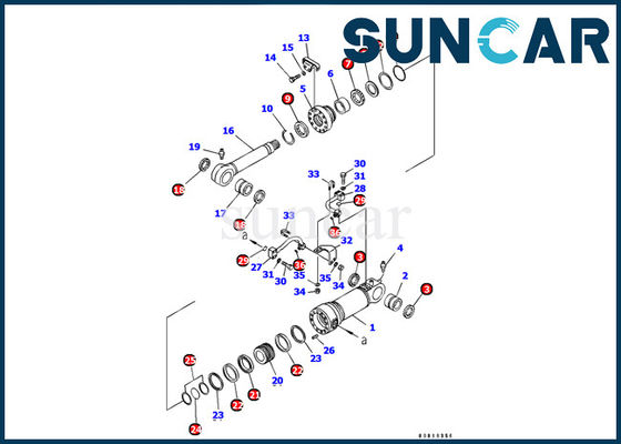 707-99-44290 de Dienst Kit Cylinder Repair Seal Kit van de bladcilinder voor KOMATSU een pc128us-2-Graafwerktuig