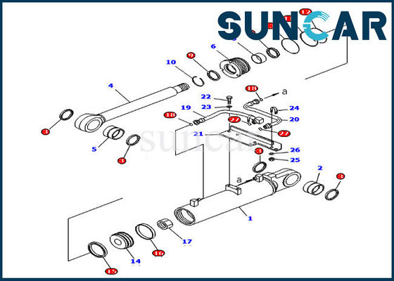 707-98-43650 de Cilinder die van de schulpzaaglift Kit Repair Service Kit For D85EX-15 KOMATSU verzegelen