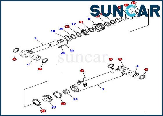 707-99-43380 7079943380 van de de Cilindervervanging van de de Hydraulische Dienstuitrusting D85EX-15 KOMATSU de Verbindingsuitrusting