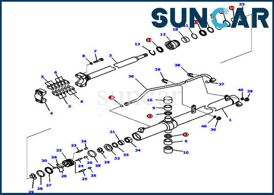707-99-27310 hydraulische van de de Olieverbinding van KOMATSU Cilinder 60MM Staaf 85MM van Kit Crawler Dozers Seal Fits droeg