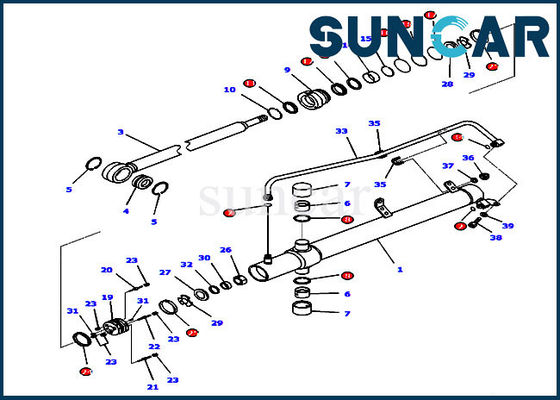 707-99-26730 van de de Liftcilinder van het bulldozerblad de Verbinding Kit For Models D65EX-16 D65PX-16 KOMATSU