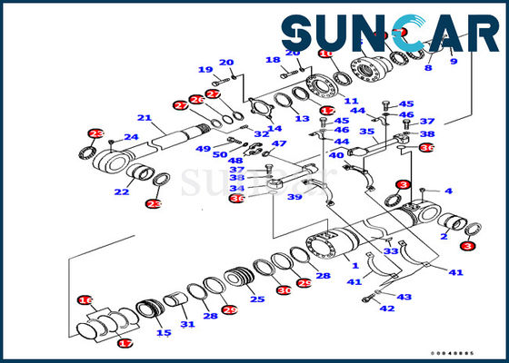 707-99-72370 de Cilinderverbinding Kit For Loader KOMATSU van de bodemstortplaats pc1250-7 Machinesbinnenstee gedeelten