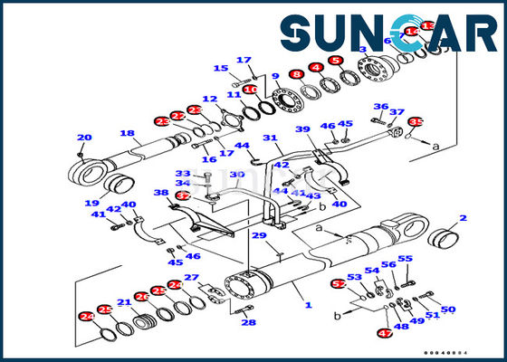 Pc1250-7 van de de Ladercilinder van de modellen 707-99-77010 KOMATSU Emmer de Verbinding Kit Komatsu Excavator Inner Parts