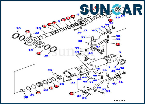 707-99-77120 hydraulische Uitrusting pc1100-6 van Verbindingskit komatsu bucket cylinder service VOOR 5.7M Cylinder Assy