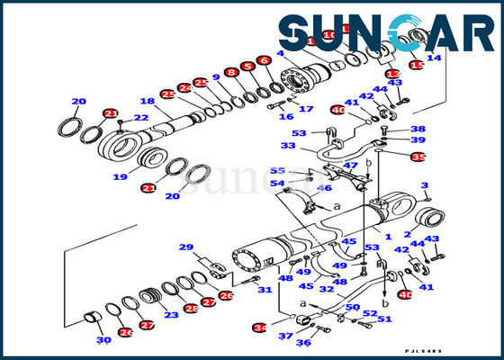 Van de Verbindingsuitrusting 707-99-77190 van KOMATSU van de de Emmercilinder de Dienst Kit Parts For pc1250lc-8 Graafwerktuig Inner Repair