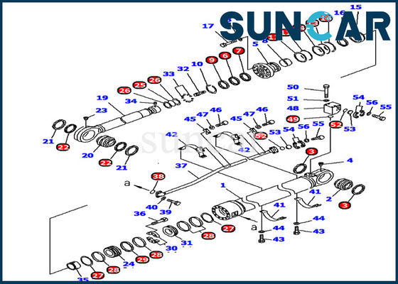 707-99-89250 van de het Wapencilinder van KOMATSU de Verbinding Kit Fits pc1250-7 Graafwerktuig Modelinner repair kit