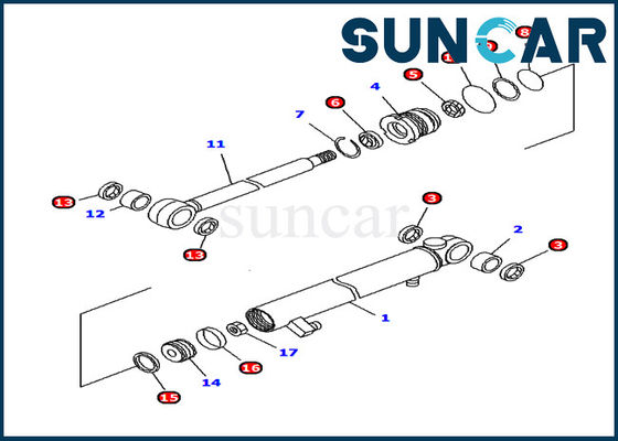 707-98-04640 de Weerstandsverbinding Kit Komatsu van graafwerktuigarm cylinder oil pc12r-8 Binnenstee gedeelten Vervangings