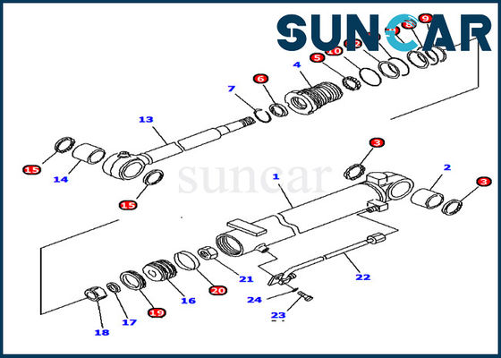 707-98-10880 van de de Vervangingsverbinding van de boomcilinder Uitrusting pc12r-8 de Dienst Kit Model Repair Parts van KOMATSU