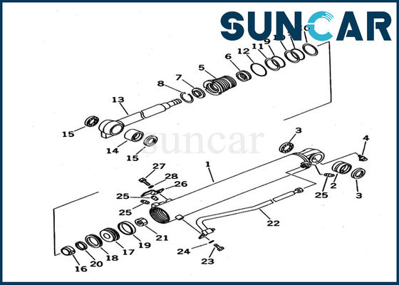 Hydraulisch KOMATSU verzegelt 707-98-13020 de Uitrusting van de pc12uu-2 Delenverbinding van Graafwerktuigbucket cylinder inner