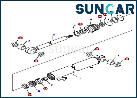 878000500 Delen van de Verbindingskit komatsu hydraulic cylinder spare van de Wapencilinder past pc12r-8 Pakkingsuitrusting