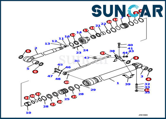 Het hydraulische van de Reparatieuitrustingen 707-99-39770 KOMATSU van de Wapencilinder Graafwerktuig Seal Kit pc138us-10 model