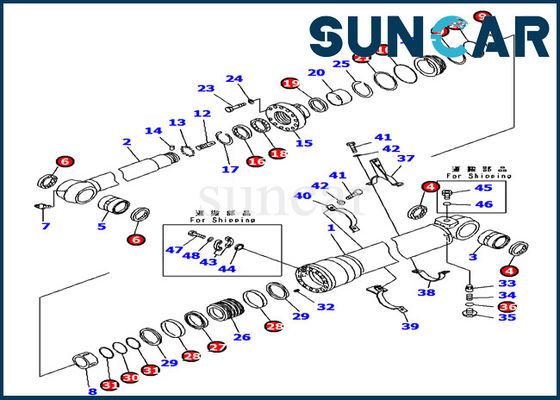 707-99-46420 van de het Wapencilinder van KOMATSU pc160lc-7-E0 van de Verbindingskit hydraulic parts de uitrusting van de het graafwerktuigdienst