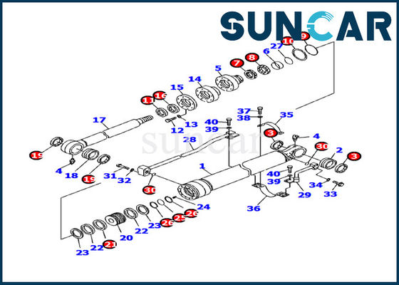 707-99-24730 het Graafwerktuig Sealing Kit Oil Resistance van KOMATSU pc130f-7 de Reparatieuitrustingen van de Emmercilinder