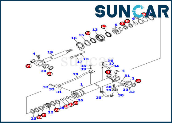 707-99-24740 de Binnenstee gedeeltenverbinding Kit Fits pc130f-7 het Graafwerktuig Repair Kits van de emmercilinder van KOMATSU