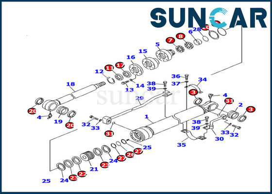 707-99-27470 van de de Emmercilinder van KOMATSU de Dienst Kit Seal Repair Kit For pc130f-7 Graafwerktuig Replacement