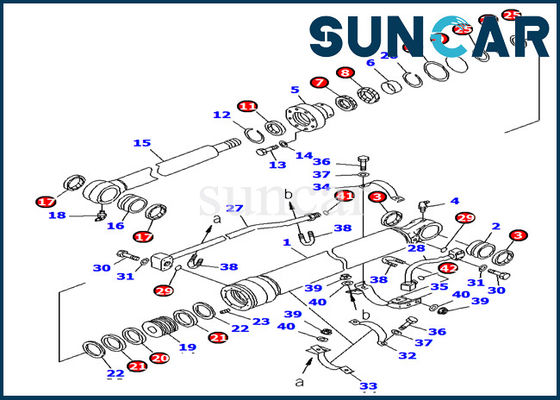 707-99-27680 de Verbinding Kit Komatsu pc138us-8 het Graafwerktuig Seal Kit van de emmercilinder van de Olieweerstand