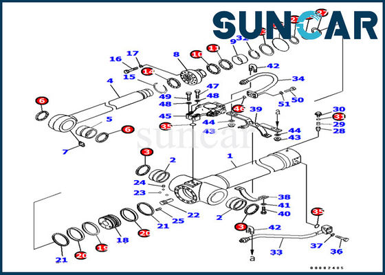 707-99-38440 de Verbindingsuitrusting pc138us-8 van de 7079938440 Wapencilinder de Uitrusting van de het Graafwerktuigcyl Dienst van KOMATSU