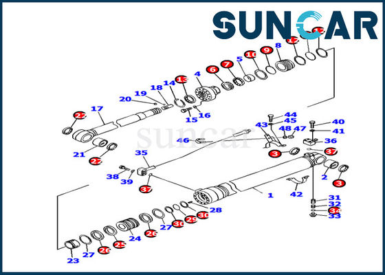 707-99-45080 van de het Wapencilinder van de olieweerstand de Dienst Kit Fits Komatsu pc130f-7 Graafwerktuig Seal Kit
