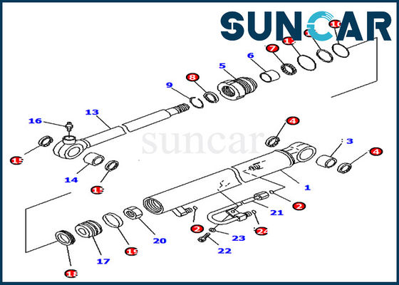 707-98-04700 de Verbinding Kit Komatsu pc18mr-2 pc14r-3 Graafwerktuig Inner Service Kit van de emmercilinder