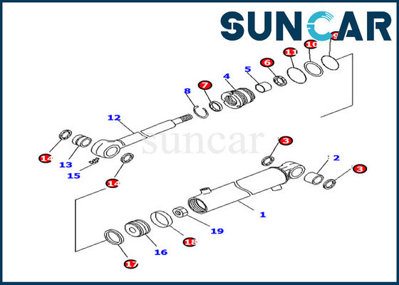 707-98-11220 van de de Boomschommeling van KOMATSU van de de Cilinderverbinding Uitrusting pc14r-3 Hydraulische Cilinder Assy Repair Kit