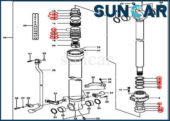 Bucket Cylinder Seal Repir Kit AH173451 For John Deere 2154D 200CLC 225CLC Models