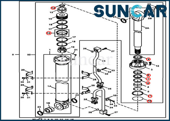 John Deere 4653041 Compatibele het Materiaalmodellen van Kit Hydraulic Service Kit Fits 470GLC van de Wapenverbinding