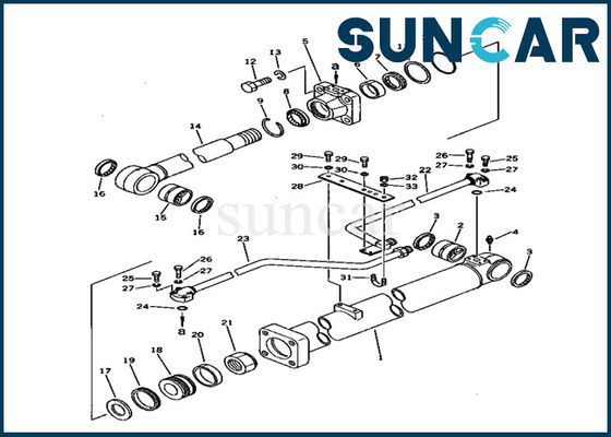 Van de Dienstuitrusting 707-98-38510 van KOMATSU van de de Boomcilinder van de Verbindingsuitrustingen Graafwerktuig pc150-1 de Uitrusting van de Reparatieverbinding