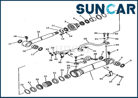 Van de de Boomcilinder van KOMATSU van de Dienstuitrusting 707-98-38520 de Verbinding Kit Replacement For Excavator pc150-5