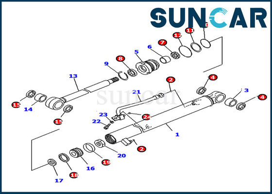 Pc18mr-2 van de het Wapencilinder van de dienstkit parts komatsu excavator 707-98-05660 de Verbindingsuitrusting