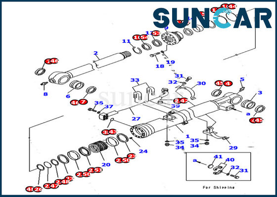 Graafwerktuig Cylinder Sealing Kit 707-99-37770 Uitrustingen van de Wapen Hydraulische Reparatie voor KOMATSU pc170lc-10 Model