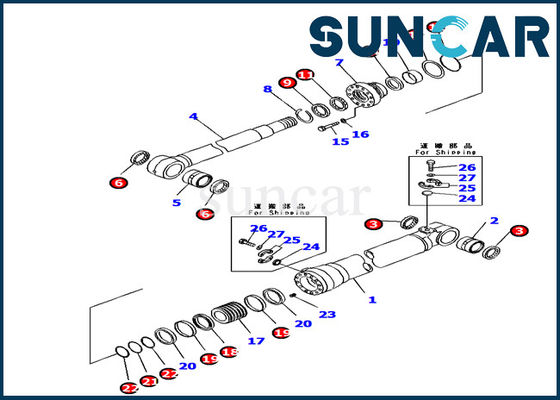 707-99-66310 de boom past het Graafwerktuig Rubber Repair Kit van Kit For Komatsu PC160LC-7K van de Cilinderverbinding aan