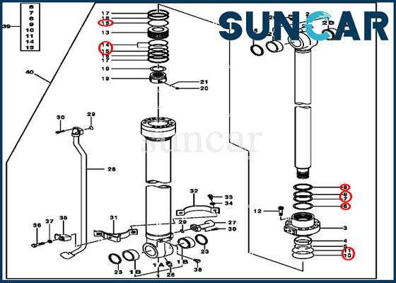 4S00849 de hydraulische Cilinder van de Dienstkit fits john deere 70.00x100.00 van de Emmercilinder