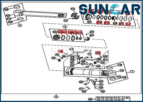 4669894 plaatsend de Modellenmateriaal van Kit Fits For John Deere 190DW van de Cilinderverbinding