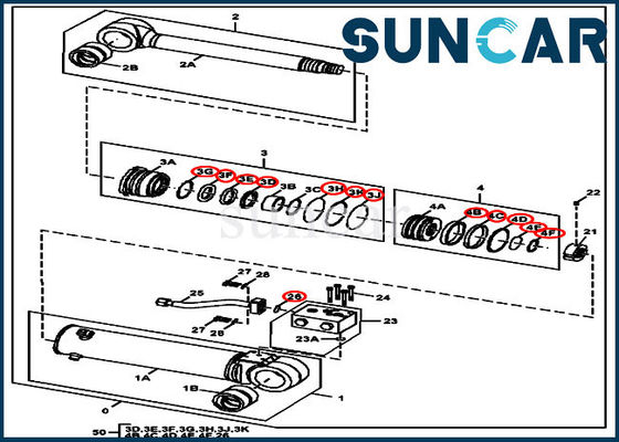 4669900 Hydraulische van de de Verbindingsreparatie van de Bladcilinder de Bouwmachines van Kit Fits 220DW 190GW Deere