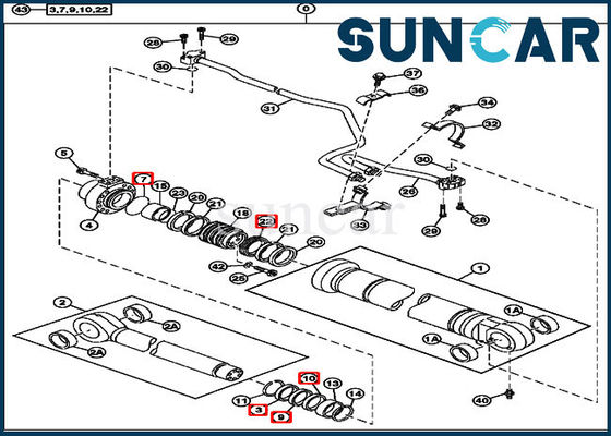 4485612 de hydraulische Verbinding Kit For 230CLC John Deere Cylinder Components van de Boomreparatie